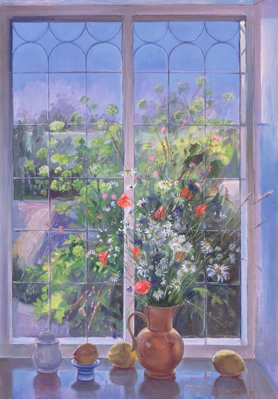 Summer Flowers at Dusk, 1990 by Timothy Easton